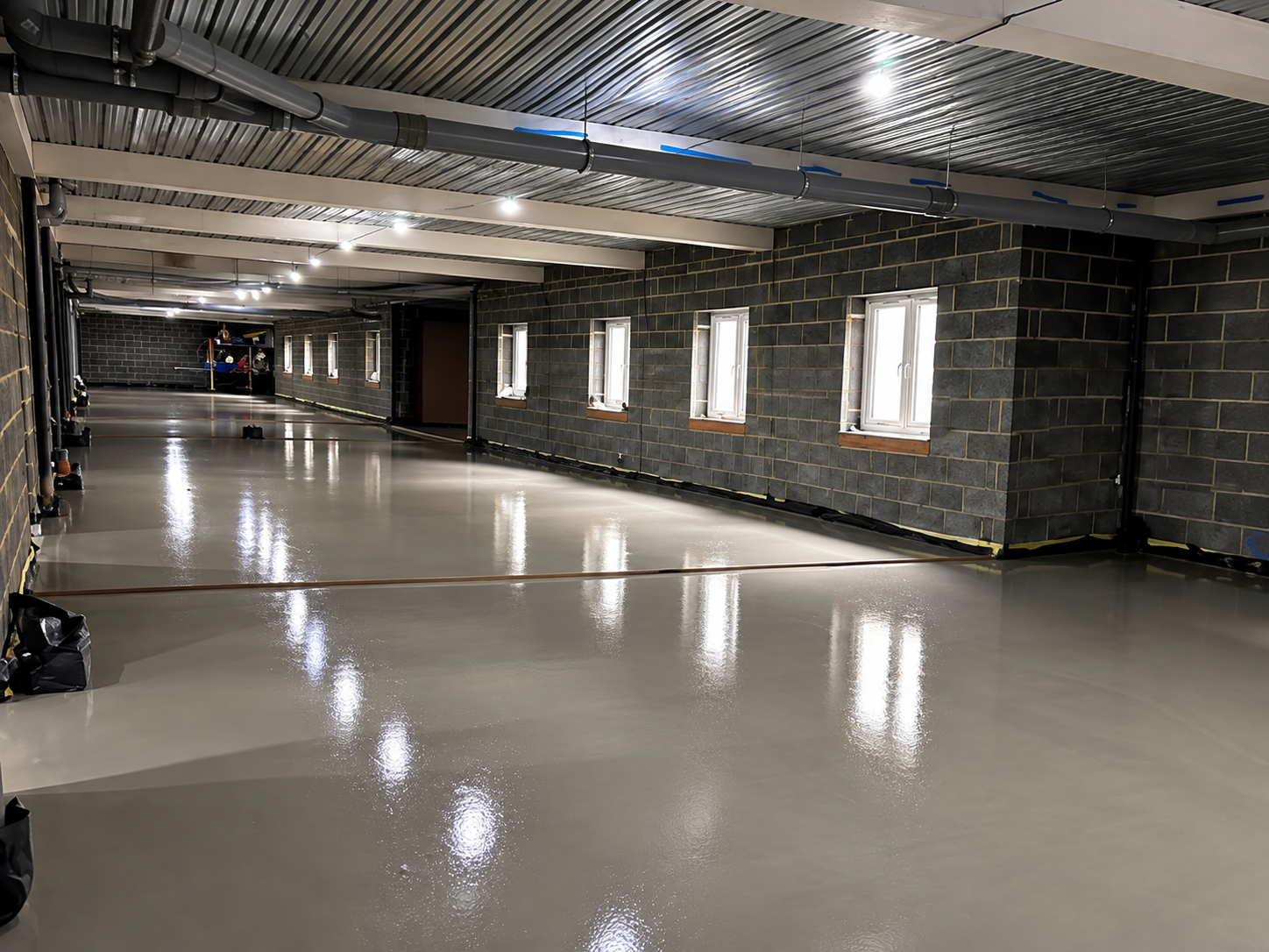 Finished liquid screed floor in a London commercial project